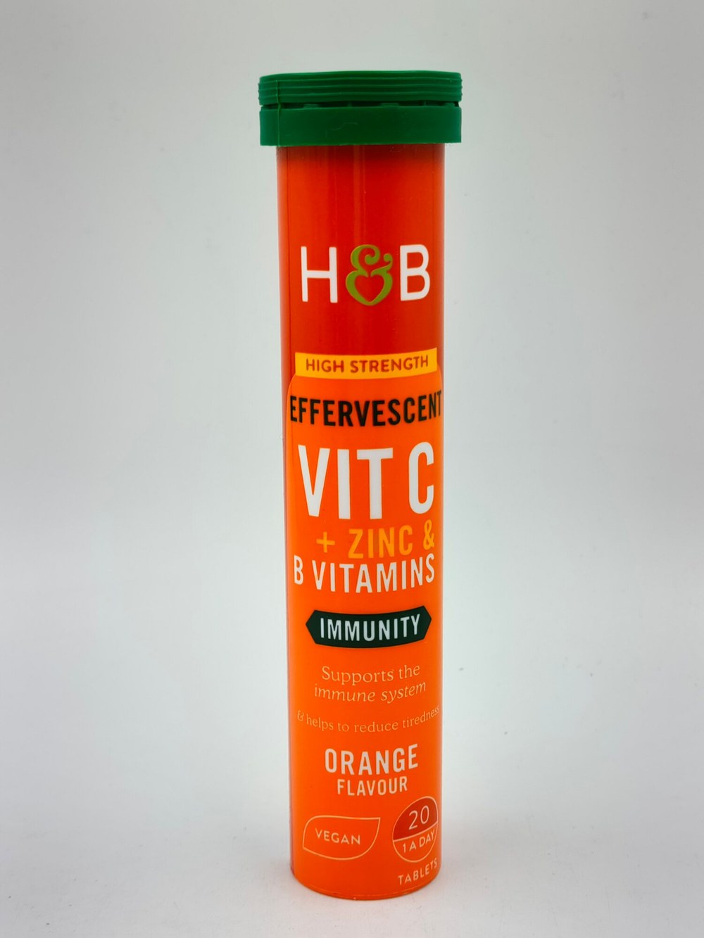 Holland & Barrett Vit C + Zink & B,  Витамин С-цинк-В,  60 шипучих таблеток с апельсиновым вкусом (из Литвы)