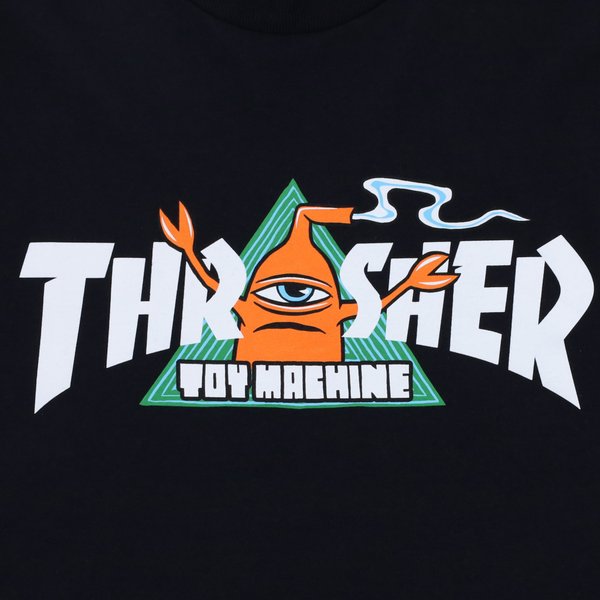 Футболка Thrasher x Toy Machine Vortex T-Shirt (black) артикул: - купить в магазине Дайс
