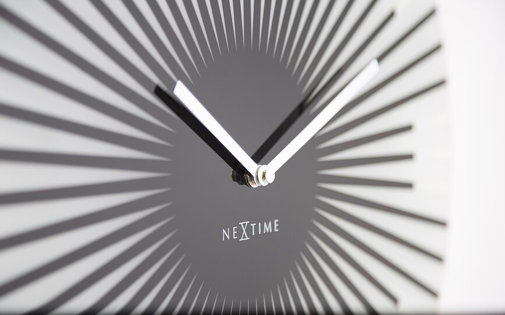 Настенные часы NeXtime Sticks black, стекло, 43 см, чёрные