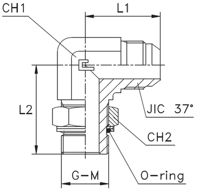 Штуцер FRG90 JIC 3/4 - BSP 1/4