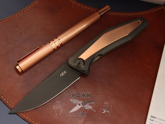 Складной нож Zero Tolerance 0470S110V c клинком из стали CPM-S110V, рукоять медь / титан