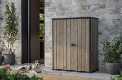 Уличный шкаф пластиковый Keter Deco Vertical 1400 л ashwood