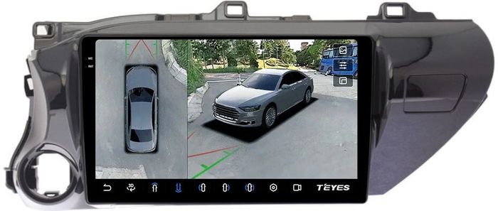 Магнитола для Toyota Hilux 8 2015-2023+ - Teyes CC3-2K-360 на Android 10, Быстрая, 2K QLED, CarPlay, 4G SIM-слот, 4 камеры в комплекте