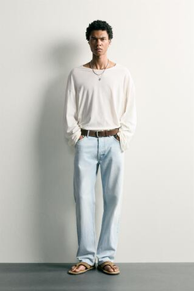 ФУТБОЛКА RELAXED FIT ИЗ СТРУЯЩЕЙСЯ ТКАНИ — ZARA