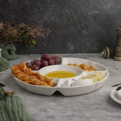 Менажница d 31 см h3,5 см 5 отделений белая фарфор P.L. Proff Cuisine [3]
