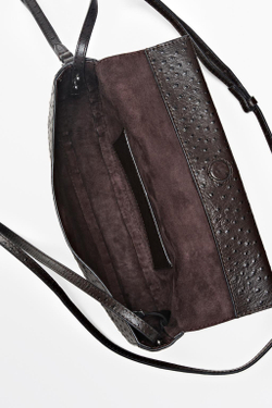 Massimo Dutti Сумка полумесяц из кожи наппа, коричневый