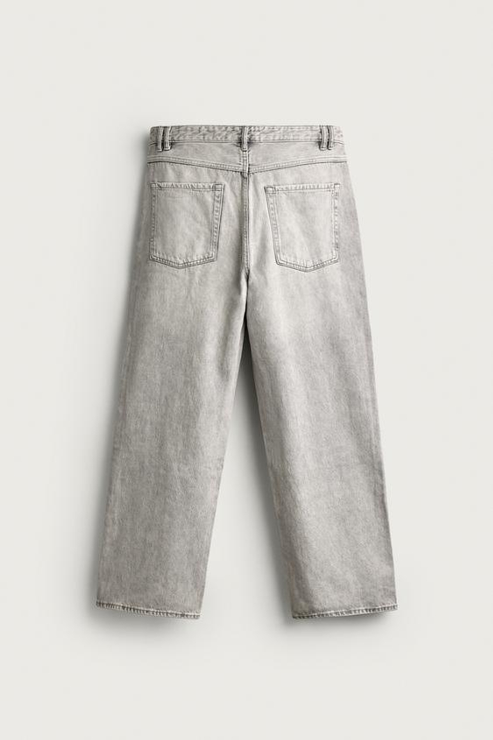 ZARA ДЖИНСЫ LOOSE FIT, ЖЕМЧУЖНО-СЕРЫЙ