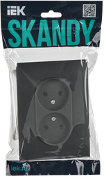 SKANDY Розетка 2-местная без заземления без защитных шторок 10А в сборе SK-R10T титан IEK