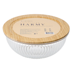 Чаша стеклянная с бамбуковой крышкой harmy, 2 л