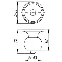 Ручка защелка AJAX 6082 AB-E (кл./фик.) бронза /44419/