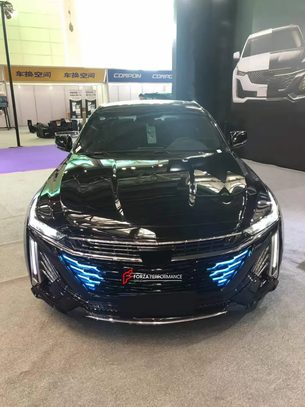 Передний бампер с LED подсветкой для Cadillac CT5 2019+ Кадиллак