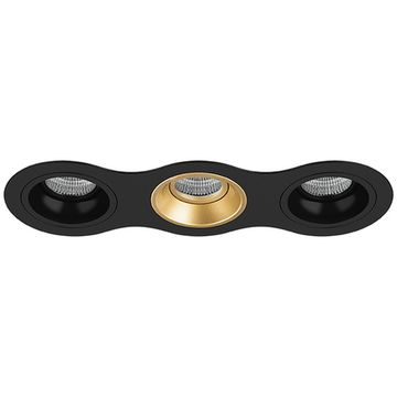 Комплект из светильников и рамки 3*GU5.3 D637070307 чёрный/золото Domino Lightstar