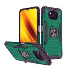 Противоударный чехол для Xiaomi Poco X3 зеленый с пластиной для магнитного автодержателя и кольцом подставкой / чехол с держателем на палец для Сяоми Поко Х3 Противоударный чехол для Xiaomi Poco X3 зеленый с пластиной для магнитного автодержателя и кольцом подставкой / чехол с держателем на палец для Сяоми Поко Х3