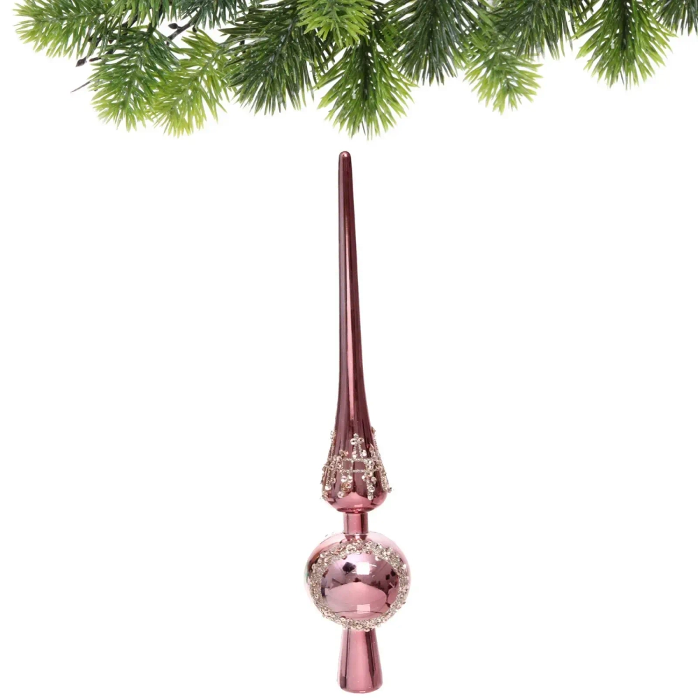 Верхушка на ёлку SHINE «Christmas history» 28 см, pink