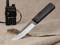 Нож Ханты-Манси, сталь Х12МФ, рукоять черный мореный ясень
