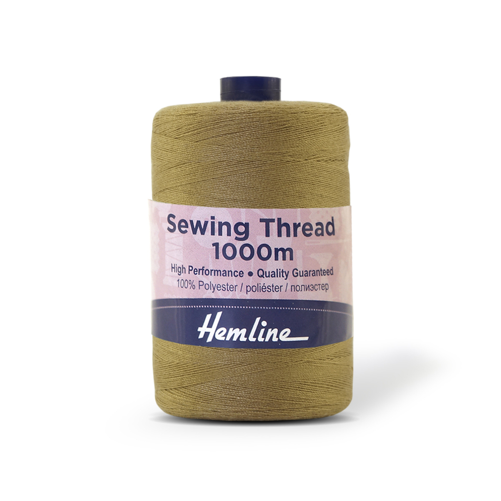 Нить универсальная Hemline для шитья, 100% полиэстер, цвет желто-коричневый, 1000 м