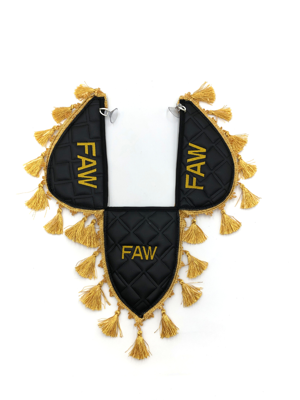 Вымпел тройной FAW (экокожа, черный с золотыми кисточками)