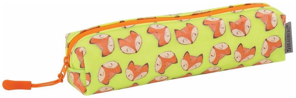 Пенал-косметичка BRAUBERG прямоугольный, мягкий, "Foxes", 21х5х5 см, 229252