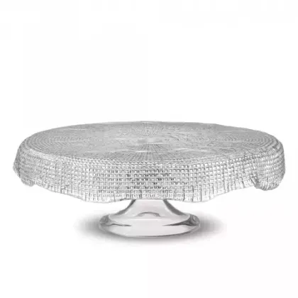Блюдо круглое на ножке для торта 33см IVV Diamante прозрачное