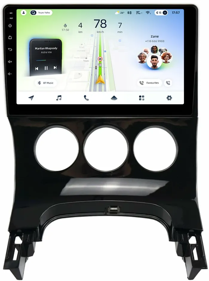 Магнитола для Peugeot 3008 2010-2017 (кондиционер) - Teyes CC4L-DTS монитор 9" IPS, Android 14, Быстрая, Snapdragon 662, CarPlay, 4G SIM-слот