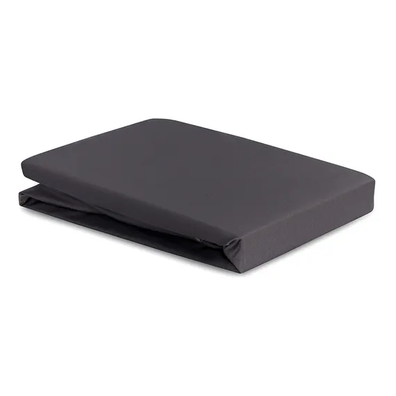 Простыня на резинке из премиального сатина темно-серого цвета из коллекции essential, 160х200х30 см