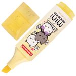 Текстовыделитель мини с принтами BRAUBERG "PASTEL", АССОРТИ В ПЛАСТИКОВОЙ БАНКЕ, 1-5 мм, 152536