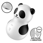 Вакуумный клиторальный массажер Pocket Panda (Цвет: белый с черным)