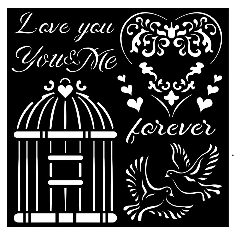 Трафарет You and me Love me серии Mix Media 3D эффект Трафарет You and me Love me серии Mix Media 3D эффект