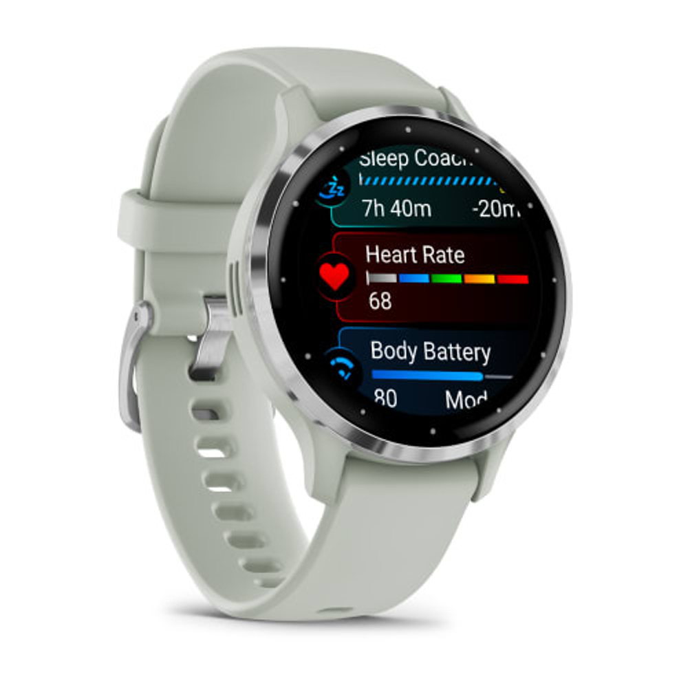 Часы Garmin Venu 3s серо-зеленый с серебристым безелем, 010-02785-01
