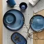 Тарелка IKEA GLADELIG (ГЛАДЕЛИГ), Синий, 25 см