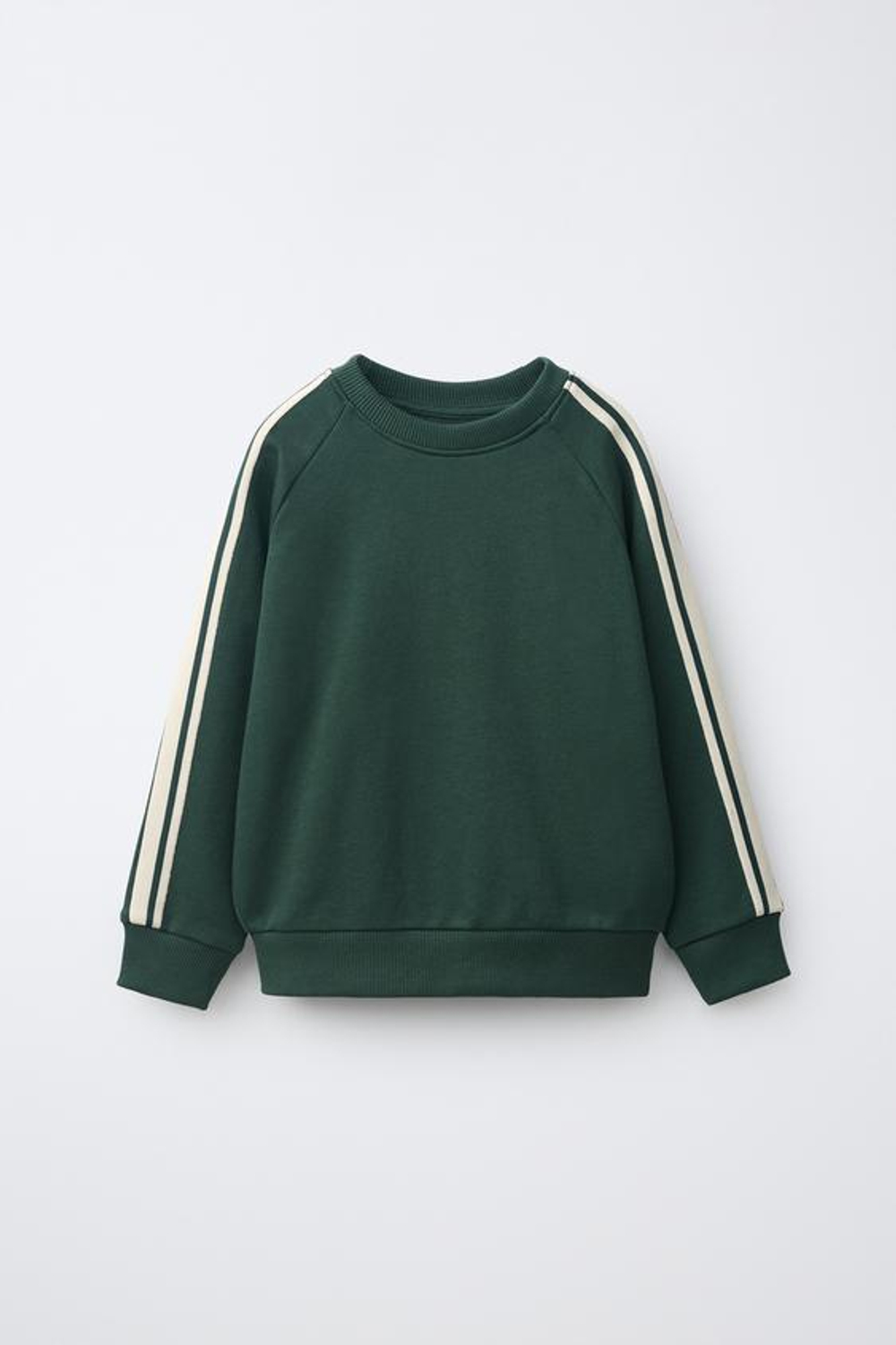 ZARA КОМПЛЕКТ ИЗ ТОЛСТОВКИ И БРЮК-ДЖОГГЕРОВ С ЛАМПАСАМИ, ЗЕЛЕНЫЙ