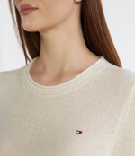 Хлопковый свитер soft c-nk Tommy Hilfiger - кремовый(WW0WW40264)
