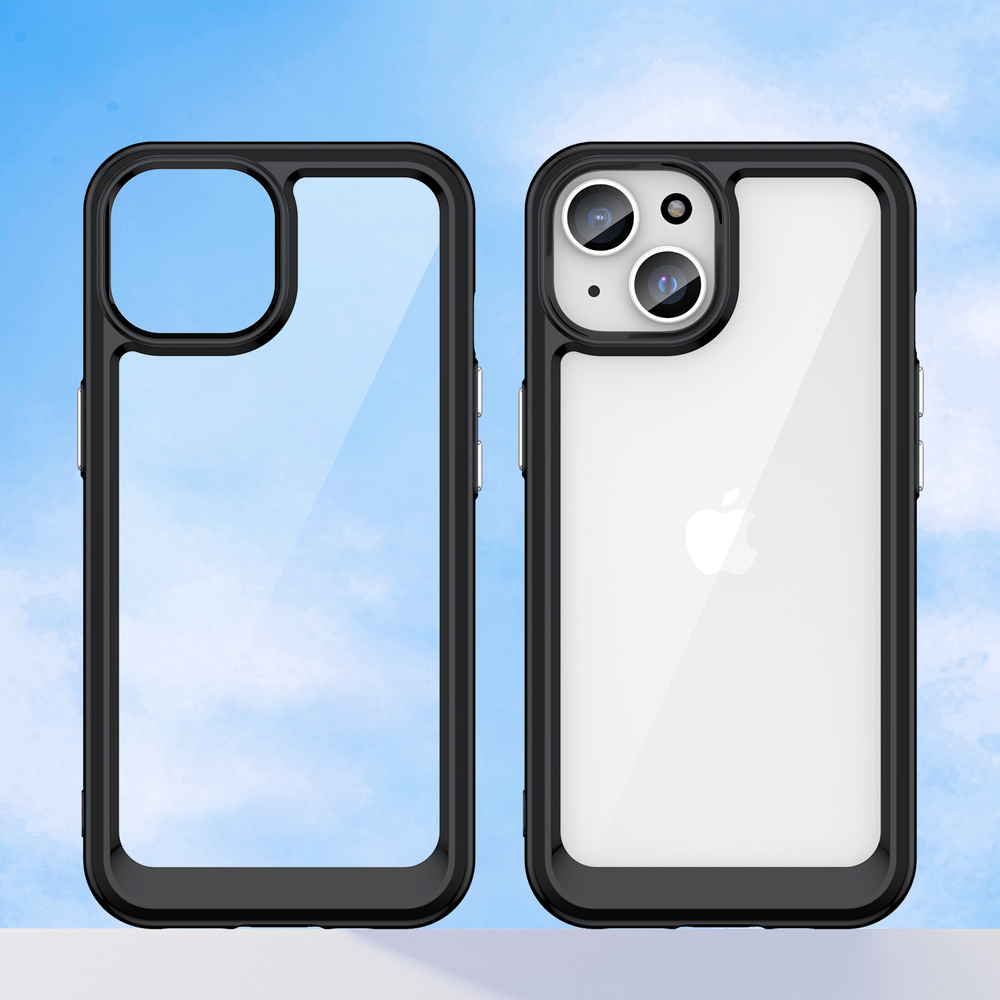 Усиленный чехол с мягкими рамками черного цвета для iPhone 15, мягкий отклик кнопок