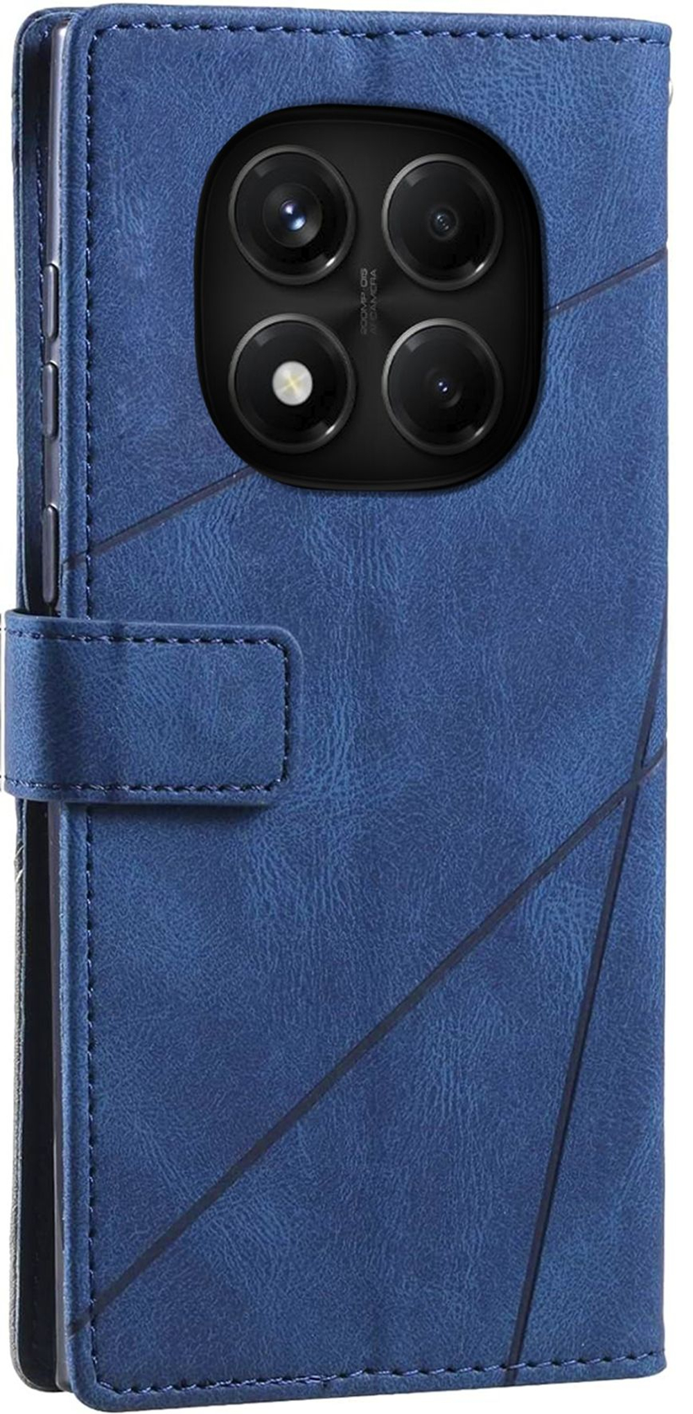 Дизайнерский чехол-книжка из кожи для XIAOMI REDMI NOTE 14 PRO 4G с отделом для наличных, 3 слотами для карт и подставкой