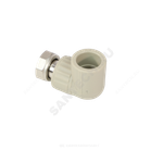 Угольник PP-R комбинированный серый Дн 20х1/2" с накидной гайкой VALFEX 10138020Г
