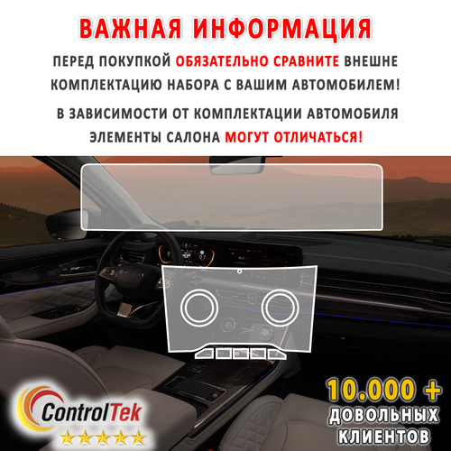 EXEED VX (2021) - комплект защитных пленок 2 в 1. Пленка защитная ControlTek HYBRID со слоем TOP COAT. Толщина: 6 mil. (175 мкм.)