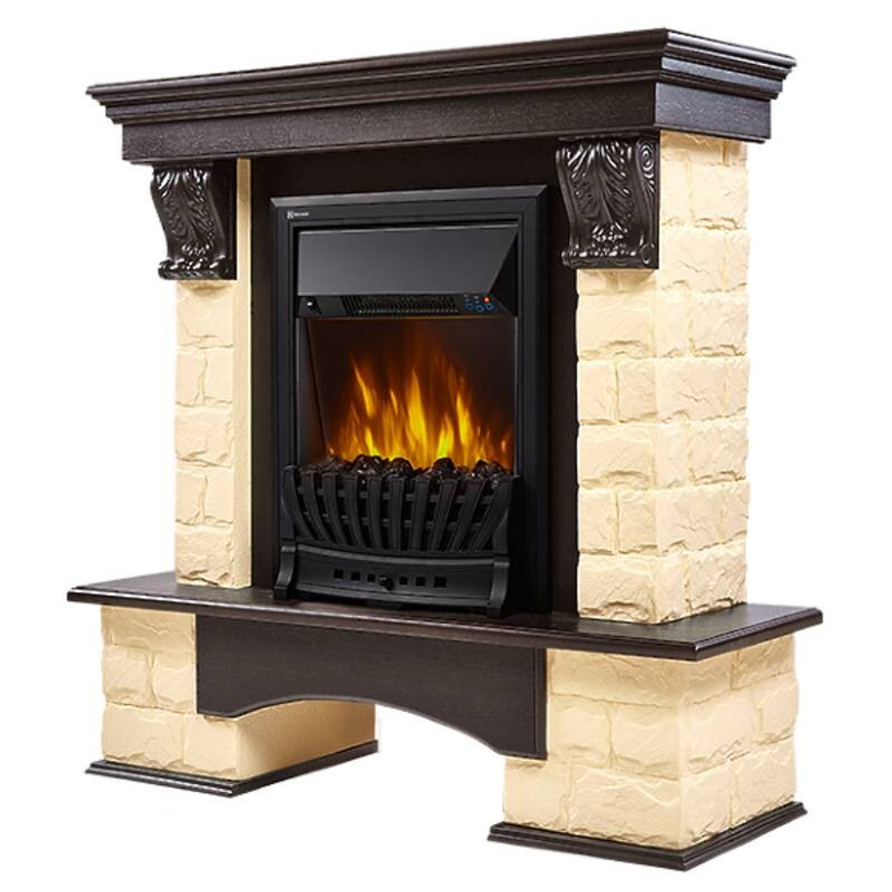 Портал Firelight Forte Classic камень бежевый, шпон венге