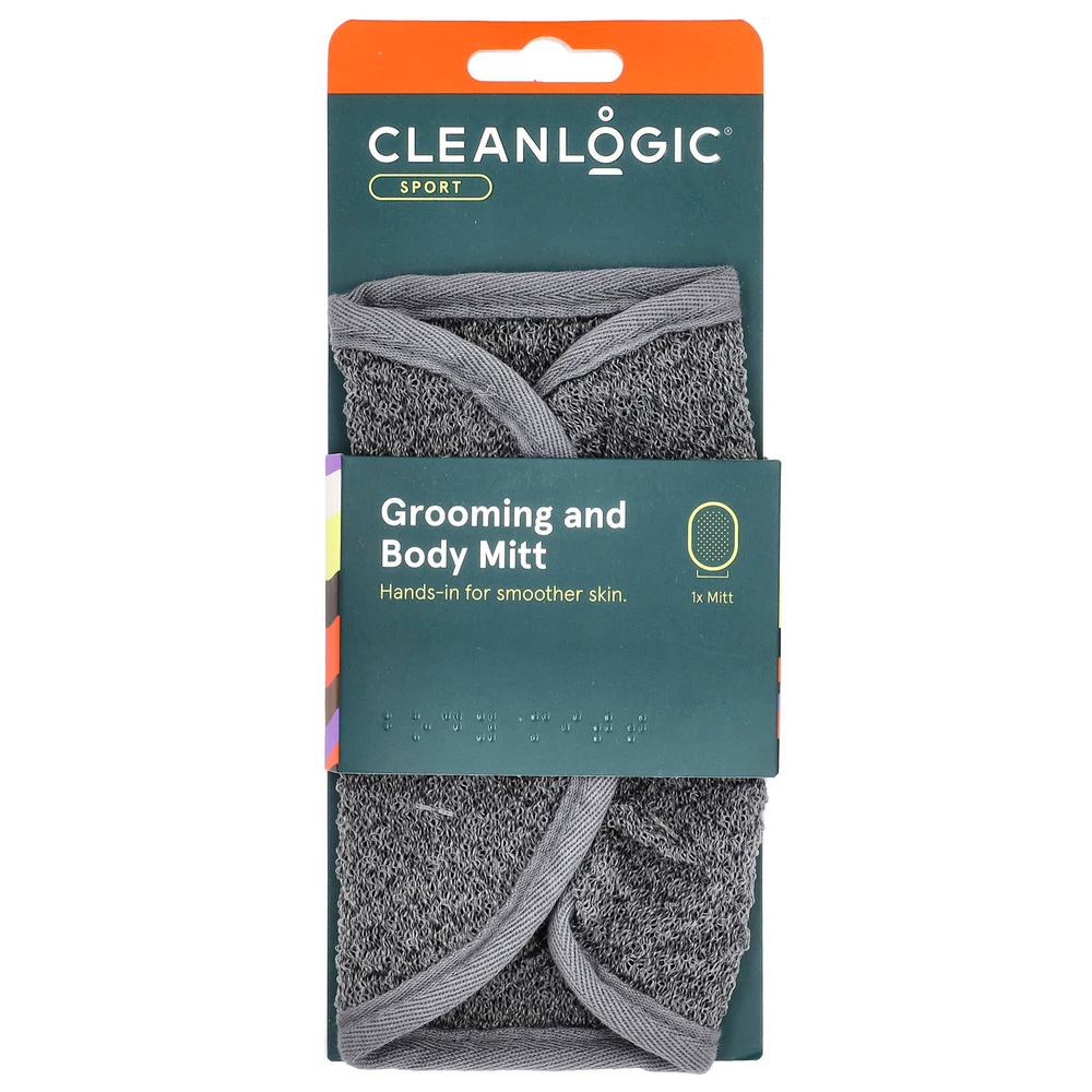 Cleanlogic, Варежки для спорта, ухода и ухода, серая, 1 шт.
