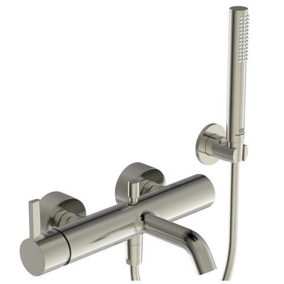 Смеситель  настенный Ideal Standard JOY для ванны с душевым комплектом, цвет - Silver Storm / Серебряный Шторм