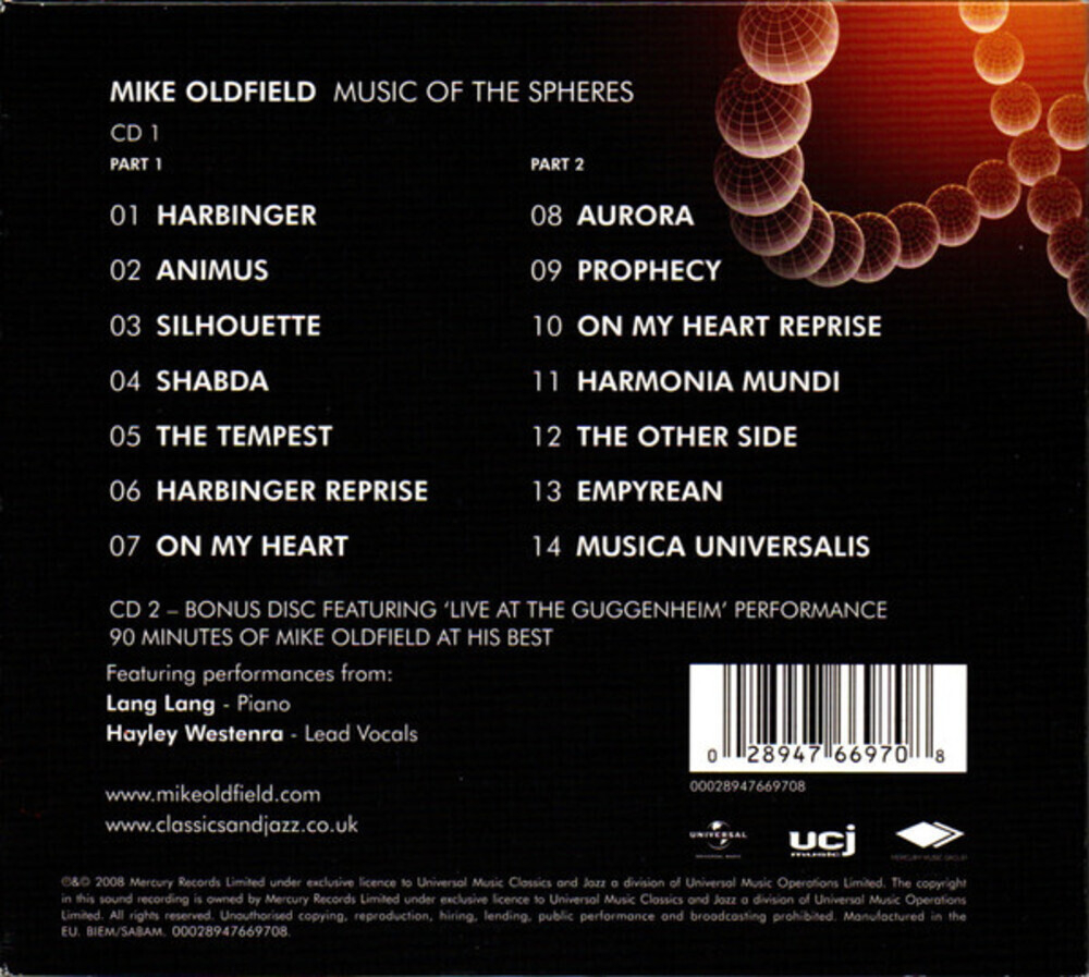 Mike Oldfield / Music Of The Spheres (Limited Edition)(2CD)