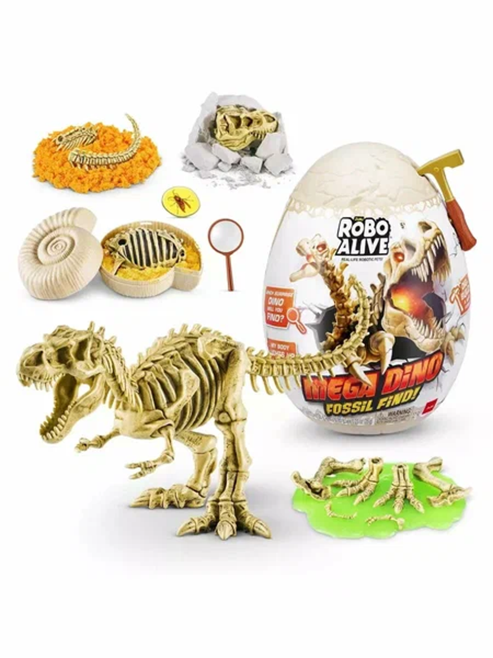 Игрушка слайм ZURU Robo Alive Dino Fossil Find Egg Slime 7156 | | зуру набор-сюрприз динозавр с раскопками | 5+