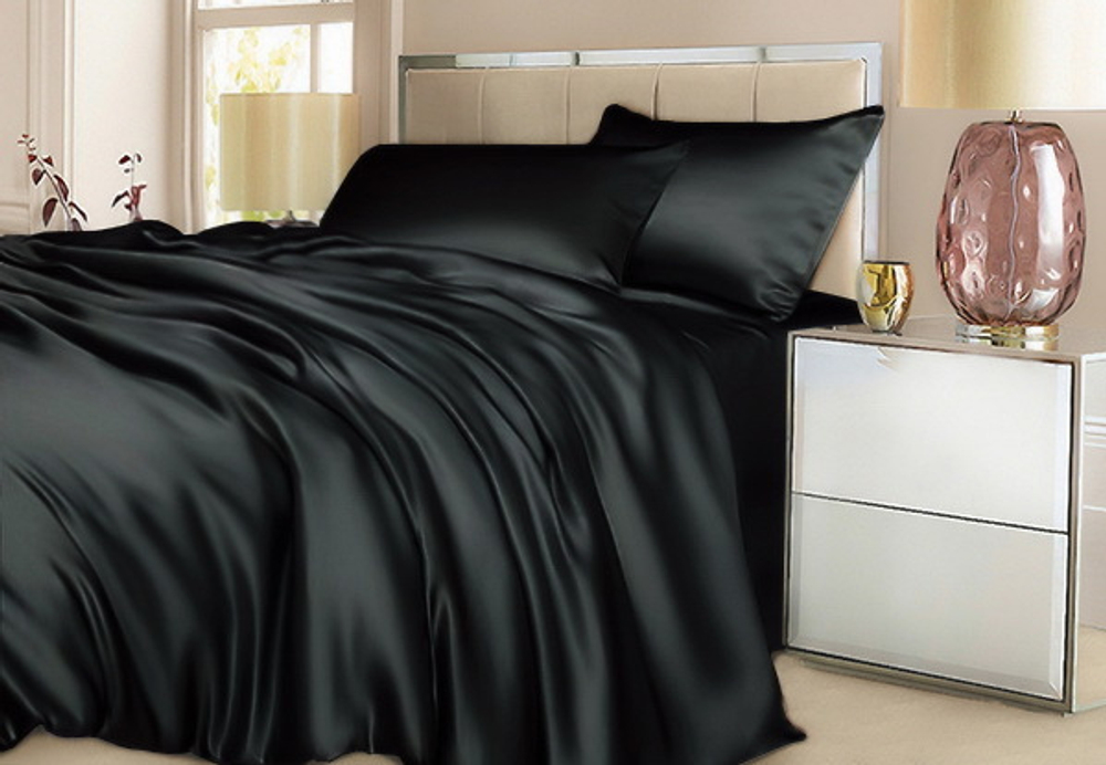 Постельное белье 2 спальное евро Luxe Dream Black