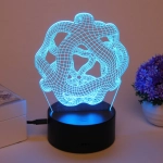 Светильник ночник «3D-Метамарфоза» на пластиковой подставке, с включателем USB