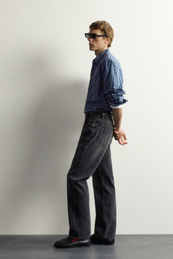 ZARA X AARON LEVIN ДЖИНСЫ STRAIGHT FIT, ЧЕРНЫЙ