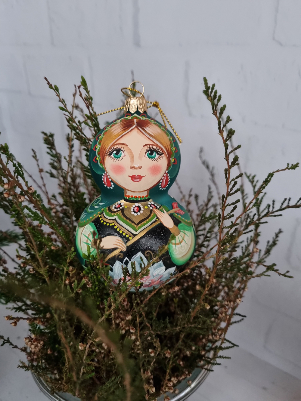 Матрешка стеклянная "Лягушка Царевна"