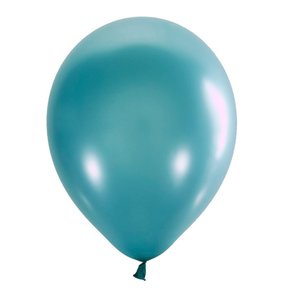 Воздушные шары с гелием и обработкой Металлик AQUA BLUE Аква-синий 639 12"/30 см
