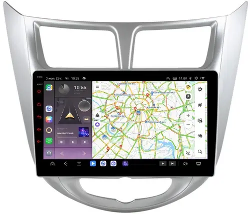 Магнитола для Hyundai Solaris 2010-2016 - Kuberg OL-9707 QLed, Android 13, Быстрейшая, CarPlay, SIM-слот