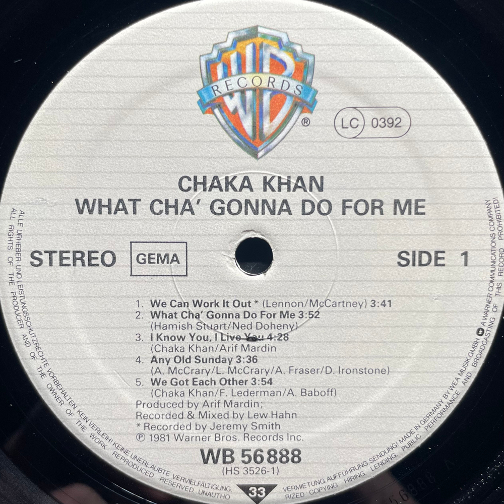 Chaka Khan ‎– What Cha' Gonna Do For Me (Германия 1981г.)