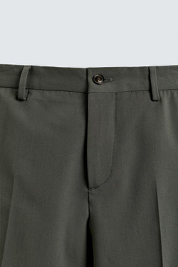 ZARA КОСТЮМНЫЕ БРЮКИ КОМФОРТНОГО КРОЯ, ЗЕЛЕНЫЙ