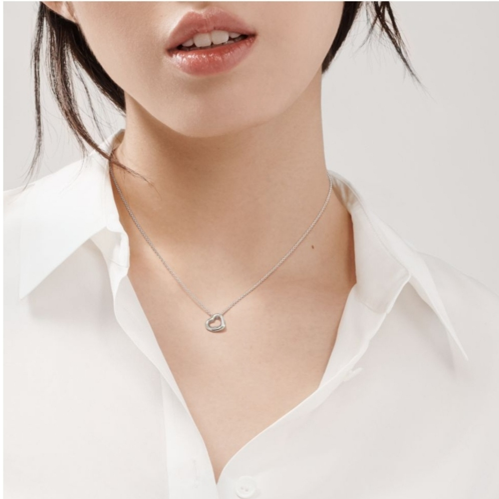 Подвеска из серебра 925 open heart 11mm, Tiffany, Тиффани💗В наличии